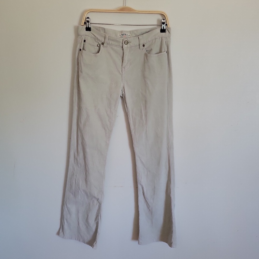 Roxy Vintage Low Rise Corduroy Bootcut Pants Light Gray Style X473749 Grunge